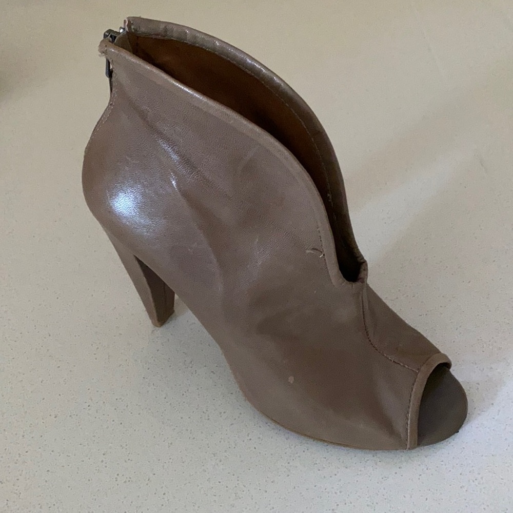 Mar-Ket Genuine Leather Open Toe Bootie